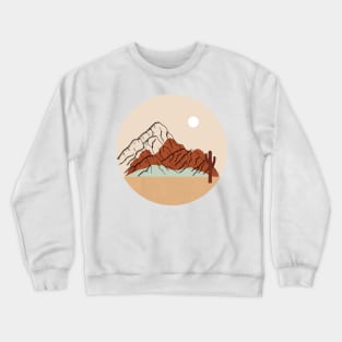 Boho Warm desert landscape Mounted Print Crewneck Sweatshirt